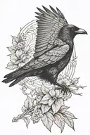 crow flying tattoo design idea