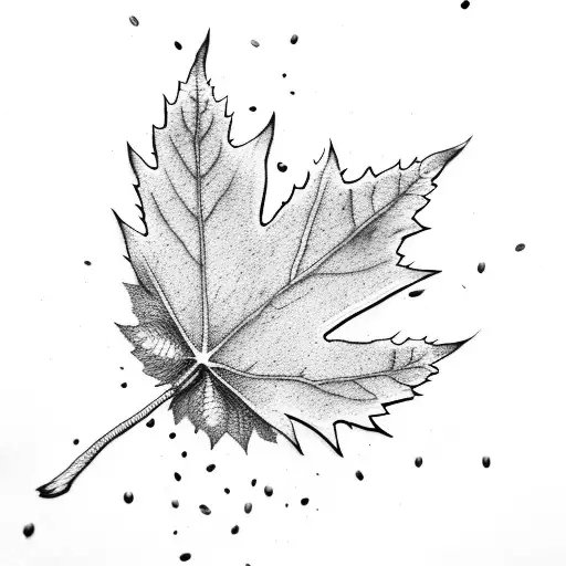 Maple leaf made of coffee beans tattoo design idea