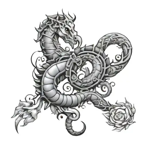 Scorpio Aries Capricorn Cancer tattoo design idea
