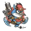 regular show mordecai tattoo design idea