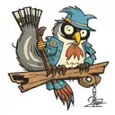 regular show mordecai tattoo design idea