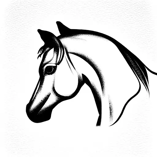 Horse Watercolor Tattoo Simple Tattoo,minimalist,white