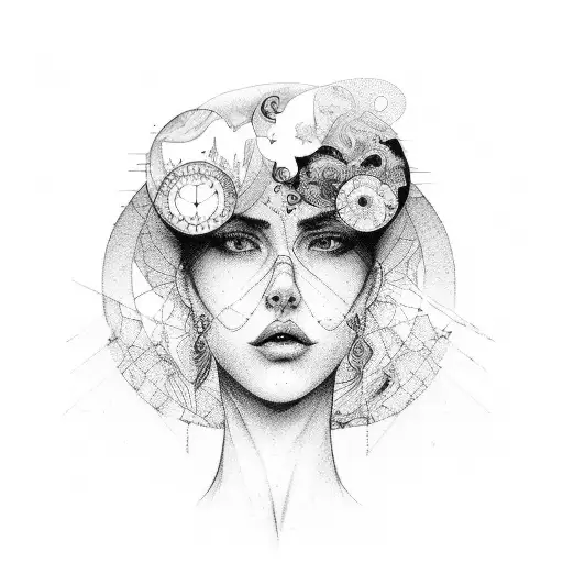 A beautiful depiction of a woman empowering others through her role as a psychologist tattoo design idea