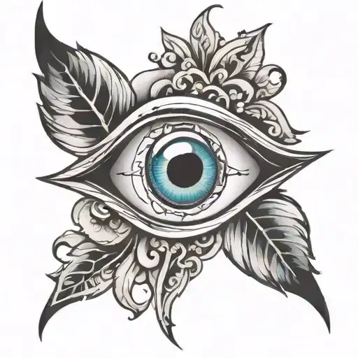 evil eye with smoke tattoo design idea