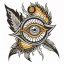 evil eye with smoke tattoo design idea