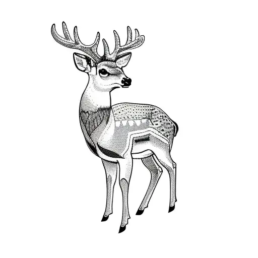 a deer and a fawn tattoo design idea