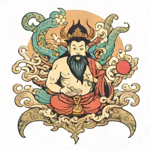 chinese god  tattoo design idea