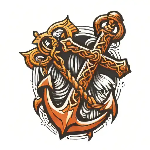 anchor cross tattoo design idea