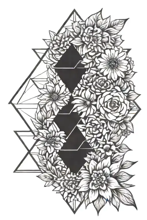 Flowers depression survivors tattoo design idea
