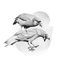 2 crows  tattoo design idea