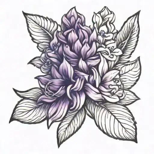 purple hyacinth  tattoo design idea