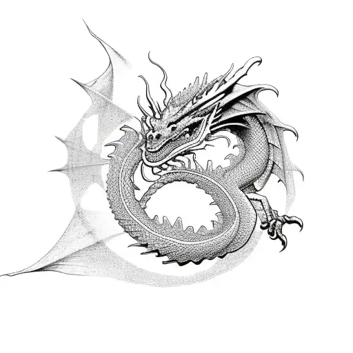 Dragon pink  tattoo design idea