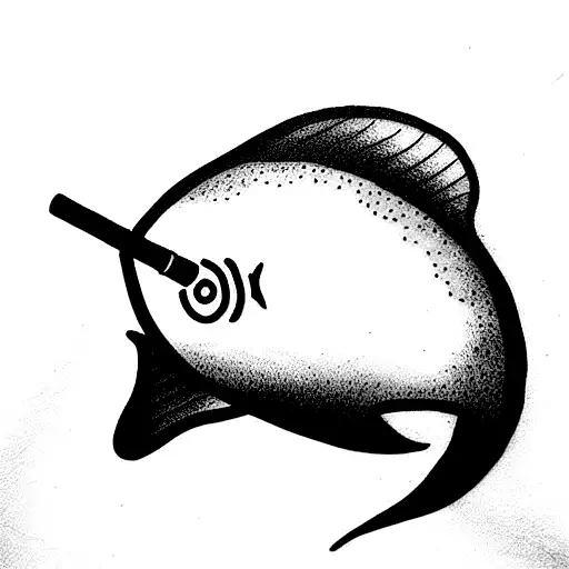 fish smoking a cigarette tattoo design idea
