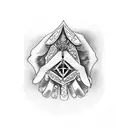 skeleton hand diamond ring tattoo design idea