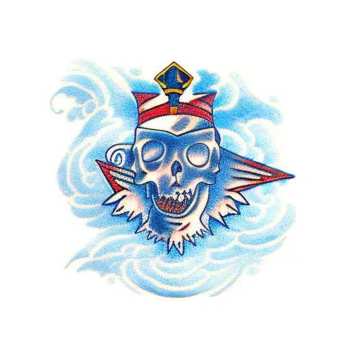 blue no tattoo design idea