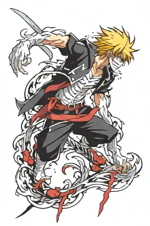 Ichigo half hollow tattoo design idea