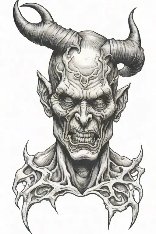 devil horns tattoo design idea