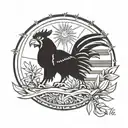 A South Carolina gamecocks themed tattoo incorporating the Palmetto tree and American flag tattoo design idea