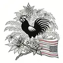 A South Carolina gamecocks themed tattoo incorporating the Palmetto tree and American flag tattoo design idea