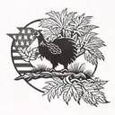 A South Carolina gamecocks themed tattoo incorporating the Palmetto tree and American flag tattoo design idea