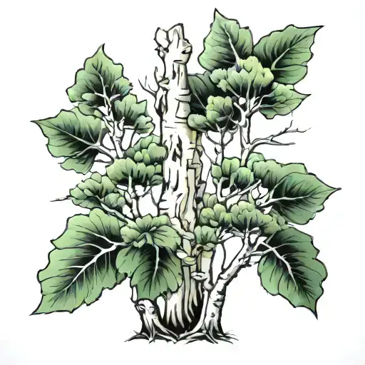 four Aspen trees growing tattoo design idea