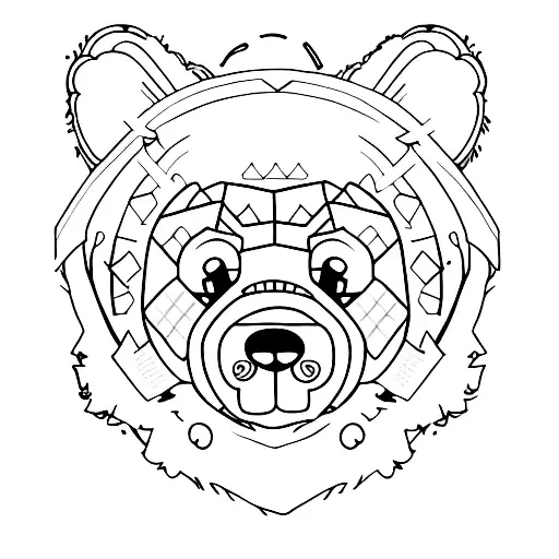 A minimalist tattoo of a teddy bear with a lollipop tattoo design idea
