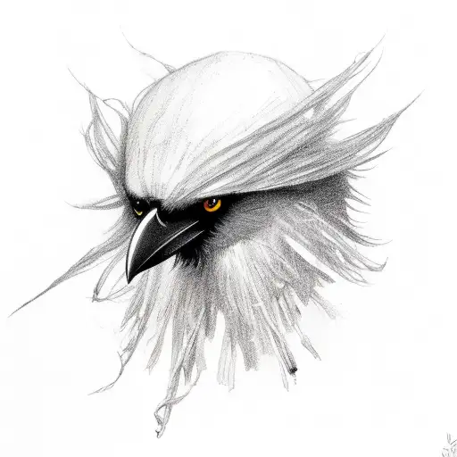 crow on scarecrow tattoo design idea