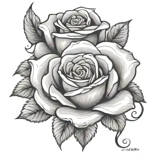 rose aria rose tattoo design idea