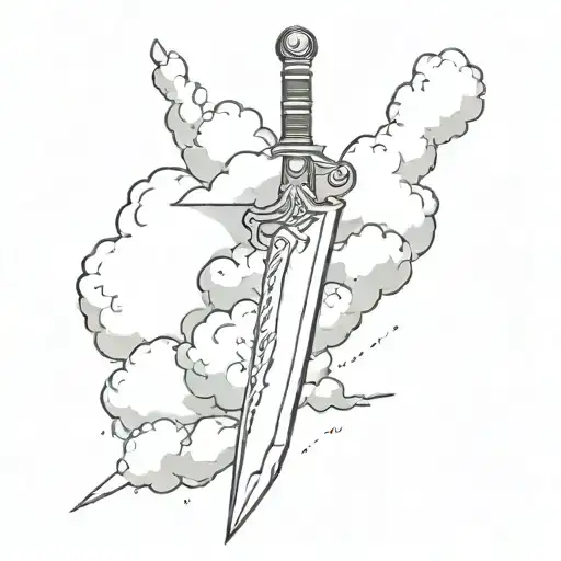 buster sword with a cloud tattoo design idea