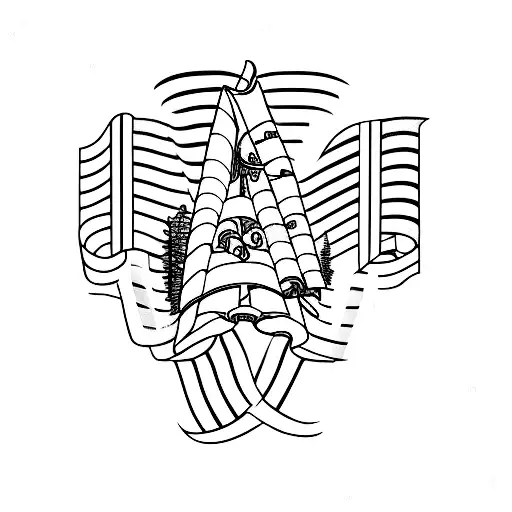 A minimalist tattoo of the Italian flag intertwined with a family tree tattoo design idea