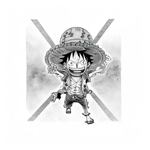 luffy one piece eating tattoo design idea