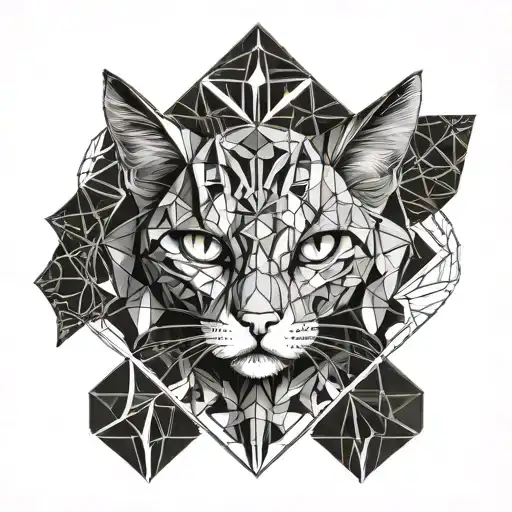 Cat with bright eyes tattoo design idea
