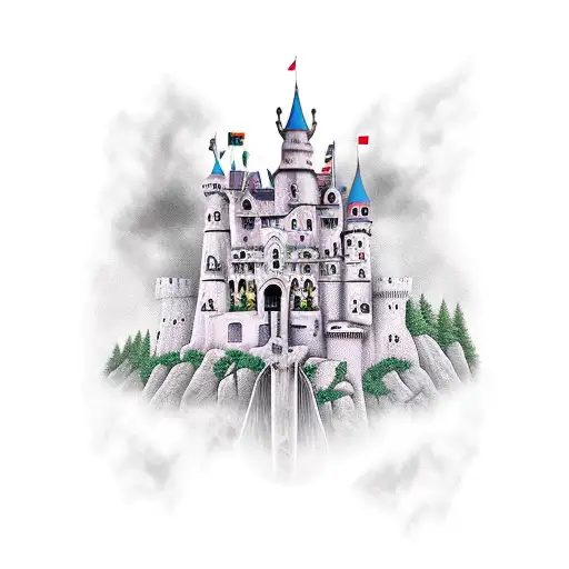 goth castle  tattoo design idea