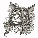 cat Jesus kind hard work tattoo design idea