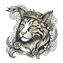 cat Jesus kind hard work tattoo design idea