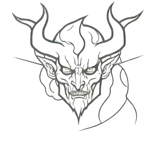 rave underground demon hell tattoo design idea