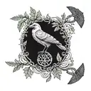 runes, Knotwork, Fern, Ravens tattoo design idea