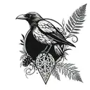 runes, Knotwork, Fern, Ravens tattoo design idea