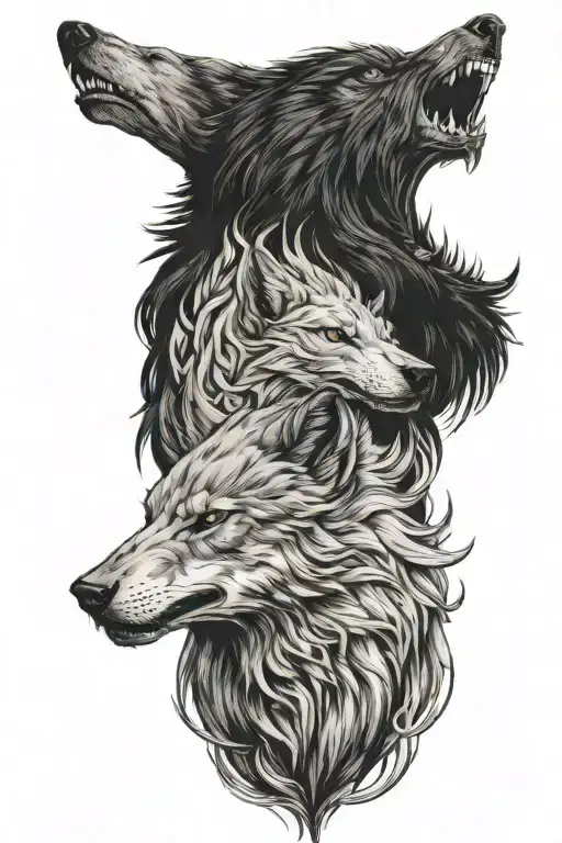 Hel, Jormungand, Fenrir tattoo design idea
