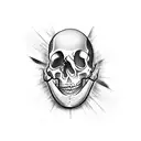 Dark art, half sleeve, skull, absurdist, geometri  tattoo design idea