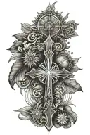 cross Philippines sun tattoo design idea
