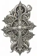 cross Philippines sun tattoo design idea