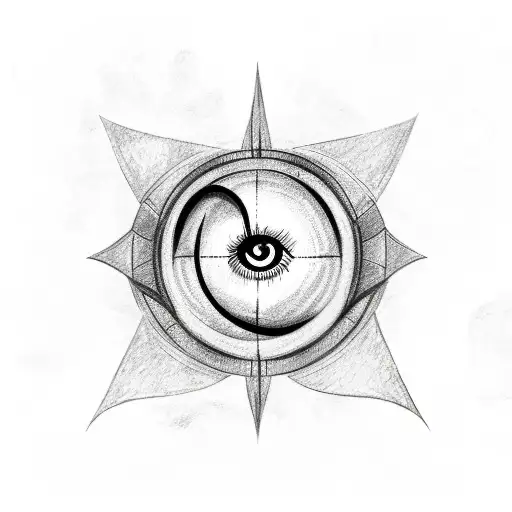 A sketch of a soccer field with the Eye of Sauron in the center tattoo design idea