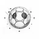 A sketch of a soccer field with the Eye of Sauron in the center tattoo design idea