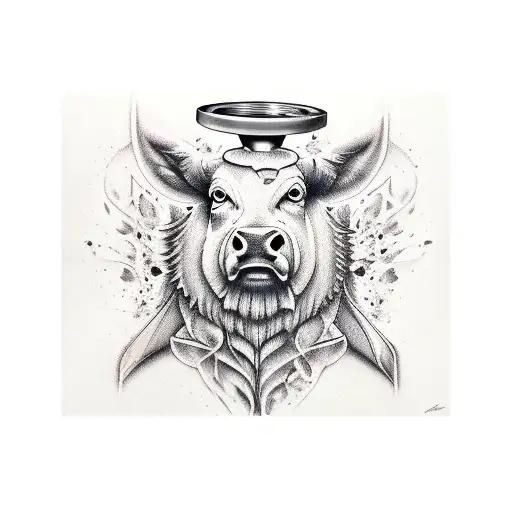 broken out beef butcher style tattoo design idea