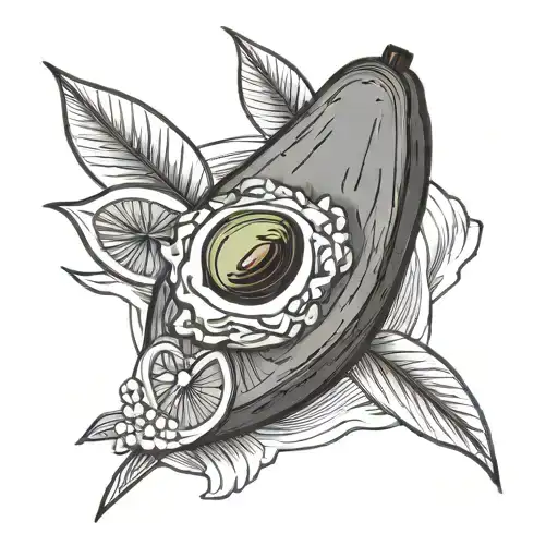 avocado and sushi  tattoo design idea