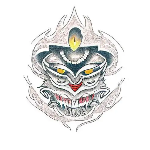 asas,maori, elmo do terror tattoo design idea