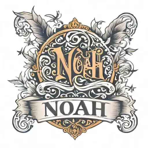 Noah name tattoo design idea