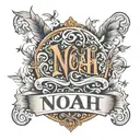 Noah name tattoo design idea