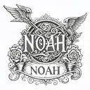 Noah name tattoo design idea